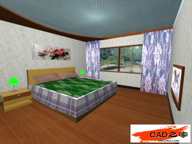 AutoCAD渲染教程：室內裝飾效果圖渲染圖解_中國教程網