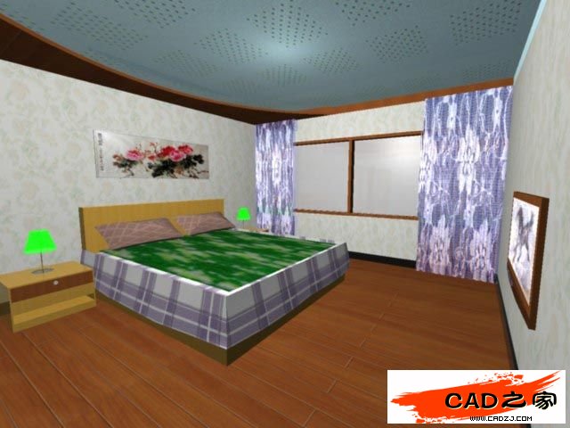 AutoCAD渲染教程：室內裝飾效果圖渲染圖解_中國教程網