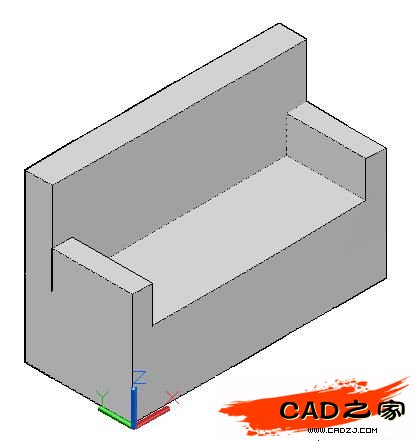 AutoCAD教程：運(yùn)用長(zhǎng)方體網(wǎng)格拉伸制作雙人和多人沙發(fā)_中國(guó)教程網(wǎng)