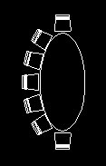 用CAD繪制12人橢圓桌的方法