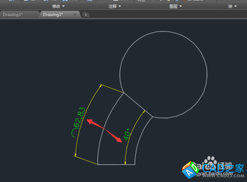 怎樣在CAD2015中創(chuàng)建弧長與角度尺寸