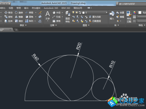 CAD教程：[20]CAD2015繪圖實(shí)例之三圓相切