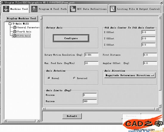 定義機床旋轉軸
