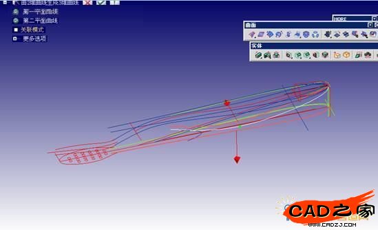 為牙刷手柄主體的空間框架圖