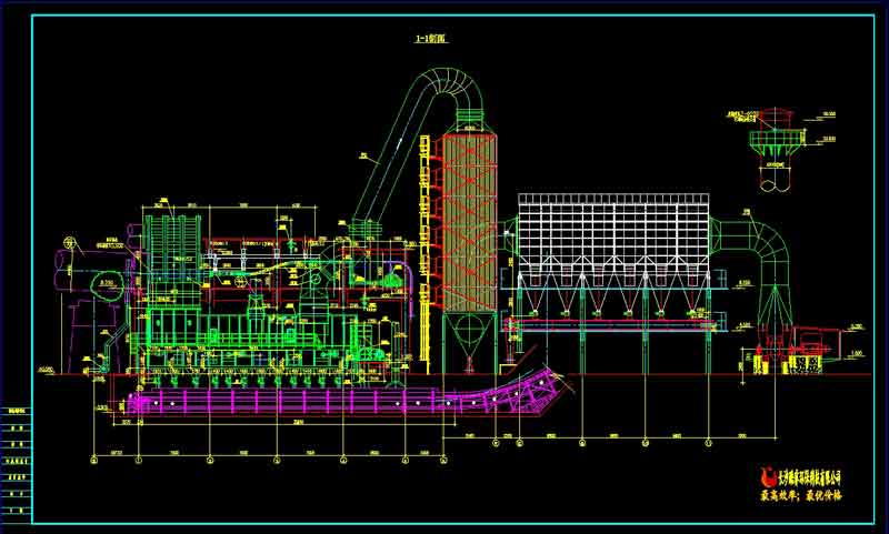 25000噸新型干法燒成窯頭立面圖